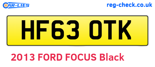 HF63OTK are the vehicle registration plates.