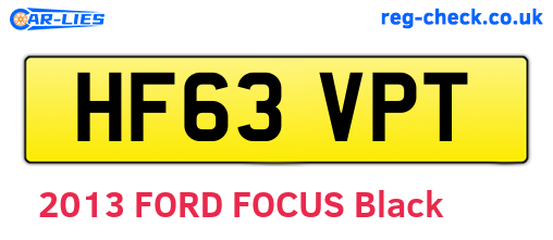 HF63VPT are the vehicle registration plates.