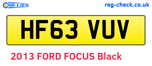 HF63VUV are the vehicle registration plates.