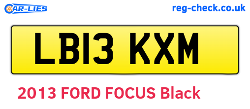 LB13KXM are the vehicle registration plates.