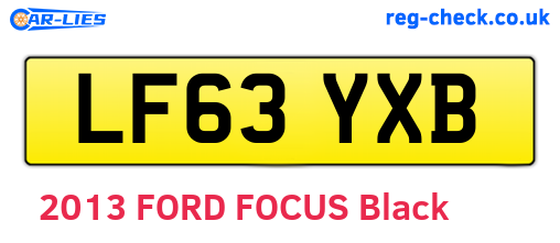 LF63YXB are the vehicle registration plates.