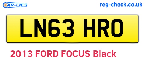 LN63HRO are the vehicle registration plates.