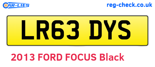 LR63DYS are the vehicle registration plates.