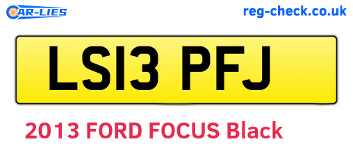 LS13PFJ are the vehicle registration plates.