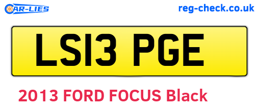 LS13PGE are the vehicle registration plates.
