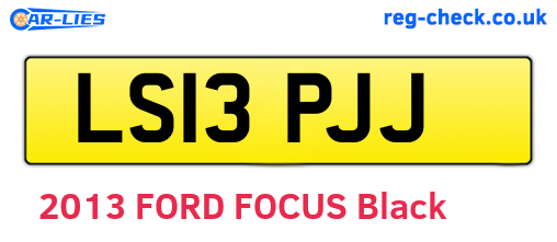 LS13PJJ are the vehicle registration plates.