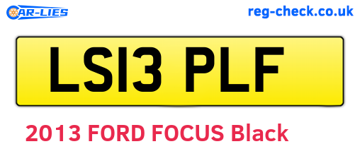 LS13PLF are the vehicle registration plates.