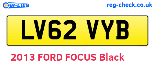 LV62VYB are the vehicle registration plates.