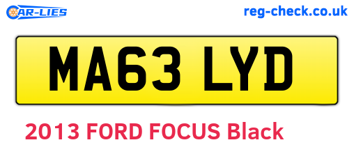 MA63LYD are the vehicle registration plates.