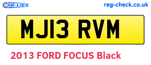MJ13RVM are the vehicle registration plates.