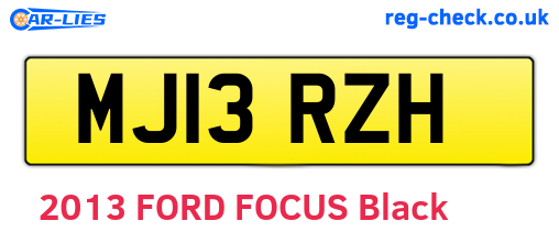 MJ13RZH are the vehicle registration plates.