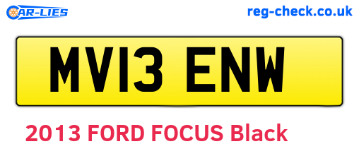 MV13ENW are the vehicle registration plates.