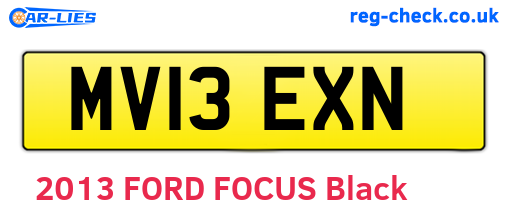 MV13EXN are the vehicle registration plates.