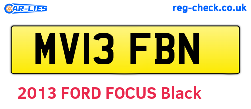 MV13FBN are the vehicle registration plates.