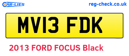 MV13FDK are the vehicle registration plates.