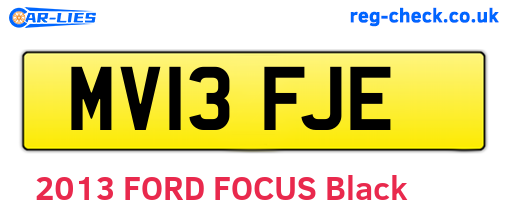 MV13FJE are the vehicle registration plates.