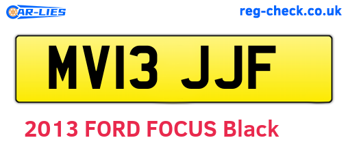 MV13JJF are the vehicle registration plates.