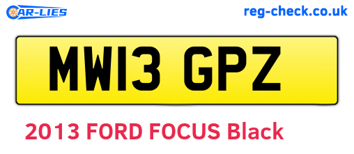 MW13GPZ are the vehicle registration plates.