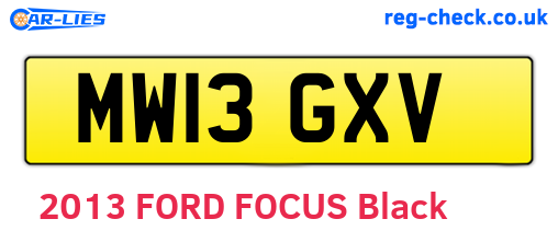 MW13GXV are the vehicle registration plates.