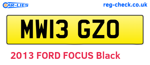 MW13GZO are the vehicle registration plates.