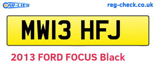 MW13HFJ are the vehicle registration plates.