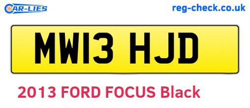 MW13HJD are the vehicle registration plates.