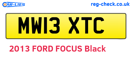 MW13XTC are the vehicle registration plates.