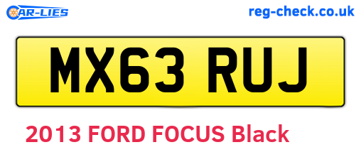 MX63RUJ are the vehicle registration plates.