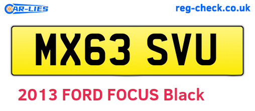 MX63SVU are the vehicle registration plates.