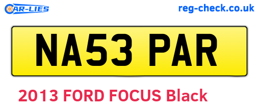 NA53PAR are the vehicle registration plates.