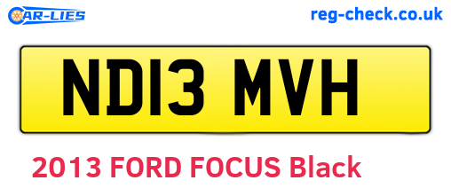 ND13MVH are the vehicle registration plates.