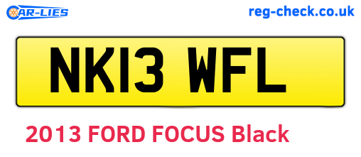 NK13WFL are the vehicle registration plates.