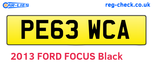 PE63WCA are the vehicle registration plates.