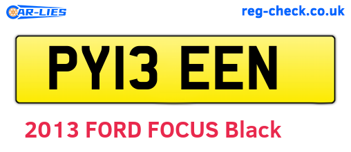 PY13EEN are the vehicle registration plates.