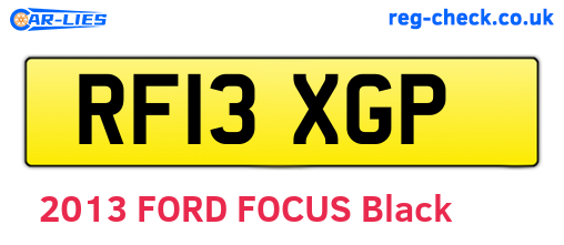 RF13XGP are the vehicle registration plates.
