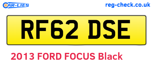 RF62DSE are the vehicle registration plates.