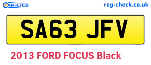 SA63JFV are the vehicle registration plates.