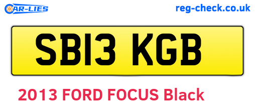 SB13KGB are the vehicle registration plates.