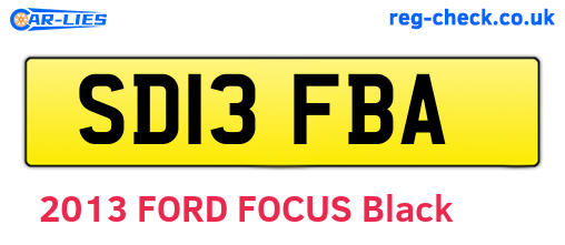 SD13FBA are the vehicle registration plates.