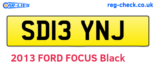 SD13YNJ are the vehicle registration plates.