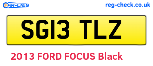 SG13TLZ are the vehicle registration plates.