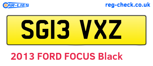 SG13VXZ are the vehicle registration plates.