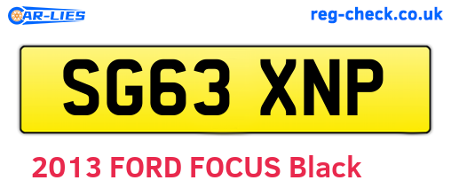 SG63XNP are the vehicle registration plates.