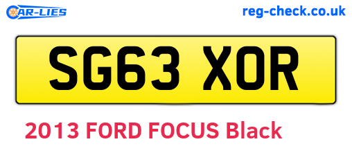SG63XOR are the vehicle registration plates.