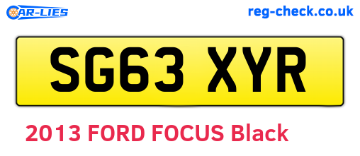 SG63XYR are the vehicle registration plates.