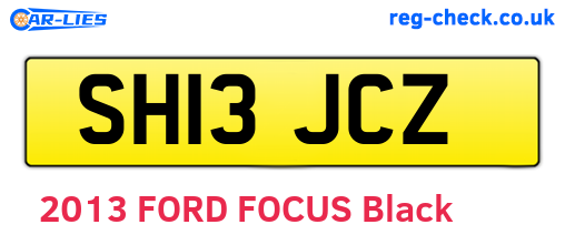 SH13JCZ are the vehicle registration plates.