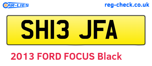 SH13JFA are the vehicle registration plates.