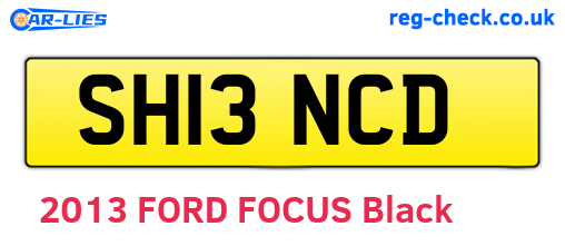 SH13NCD are the vehicle registration plates.
