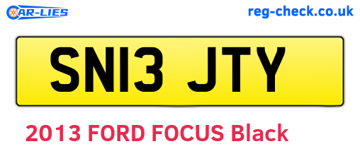 SN13JTY are the vehicle registration plates.