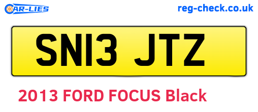 SN13JTZ are the vehicle registration plates.